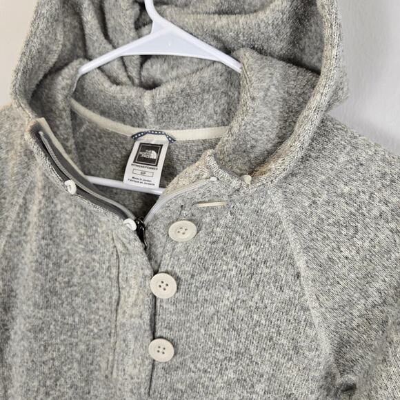 The North Face Grey Crescent Sunshine Fleece Womens Size S Small Pullover Hoodie - Picture 2 of 7
